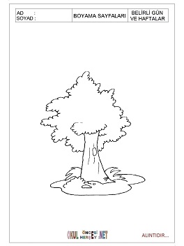 Belirli Gün ve Haftalar boyama sayfaları